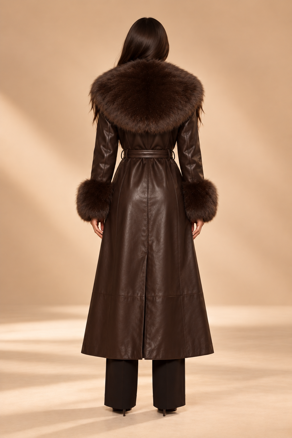 Veloura Faux-Fur Trim Coat