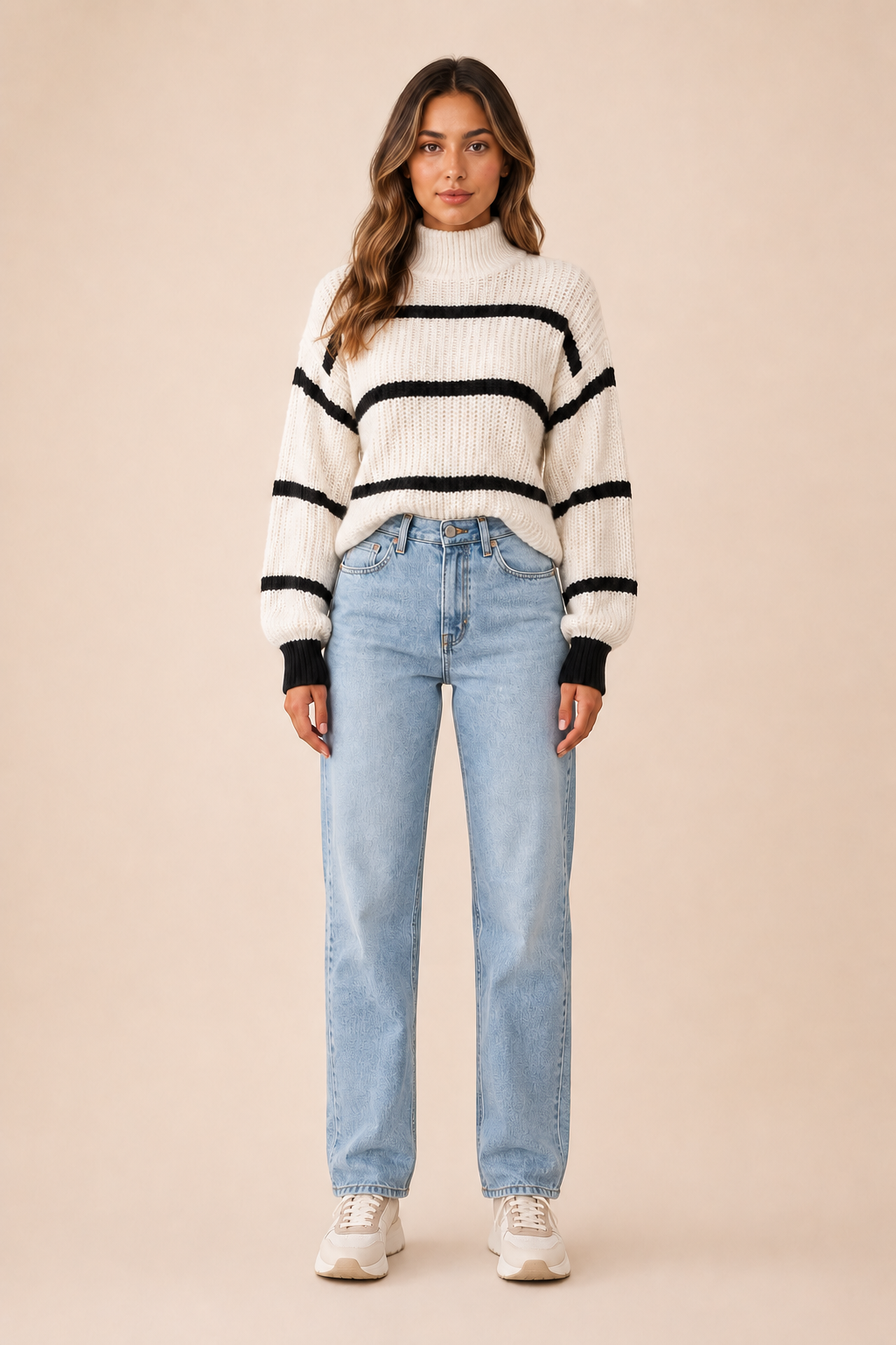Céleste Striped Turtleneck Knit