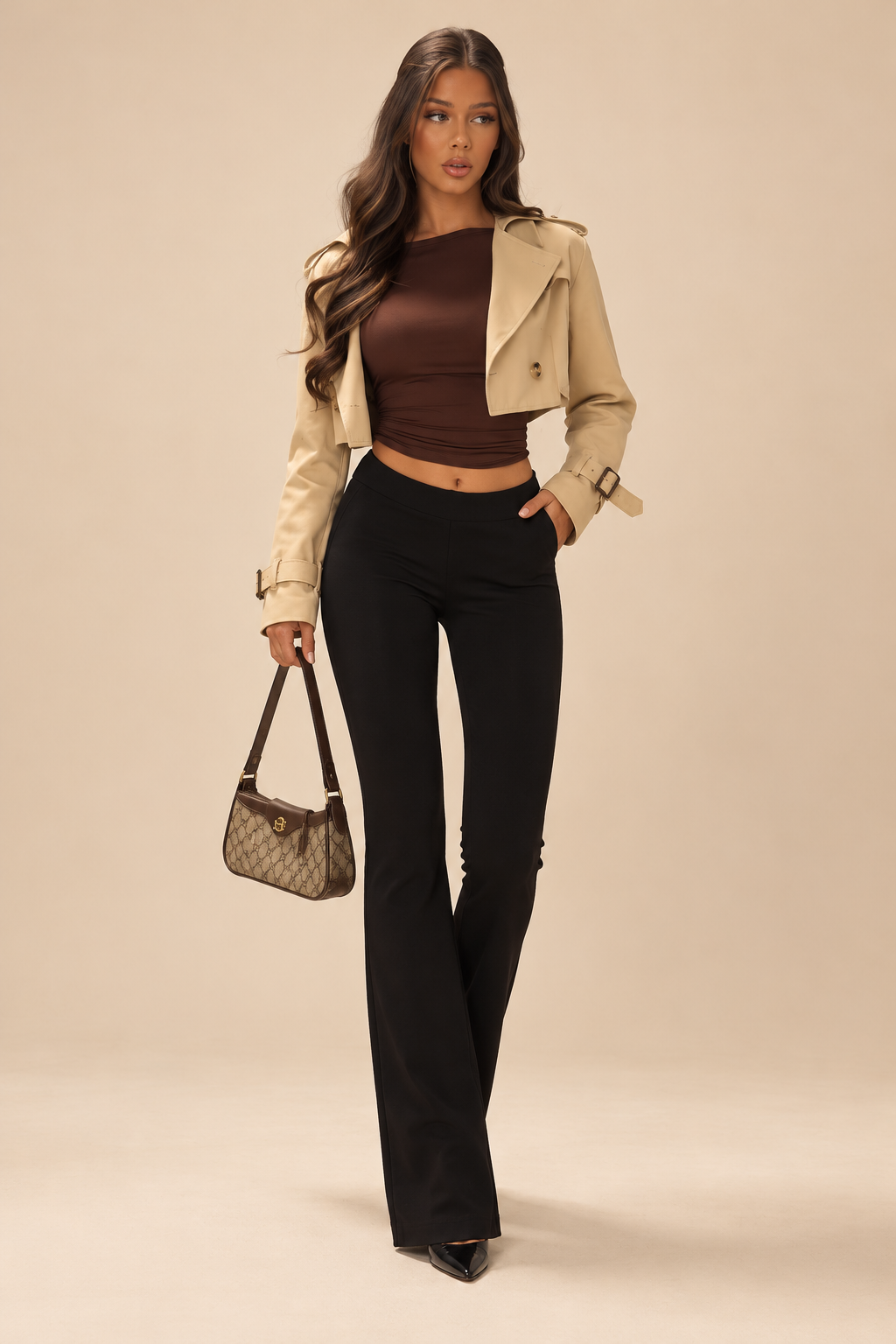 Aveline Cropped Trench Jacket