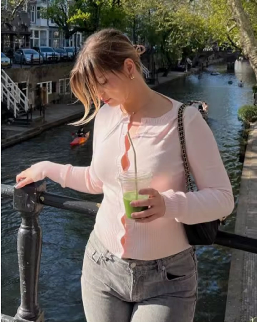 Pink cardigan